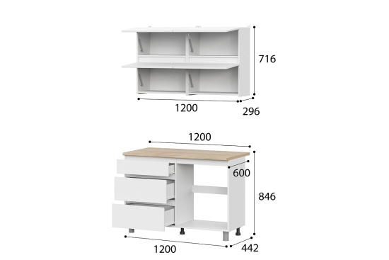 Кухонный гарнитур "Токио" 1,2м 