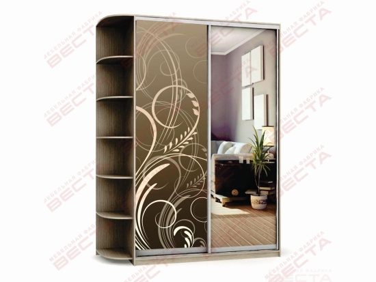 Шкаф-купе 1,1м фотопечать/зеркало+терминал