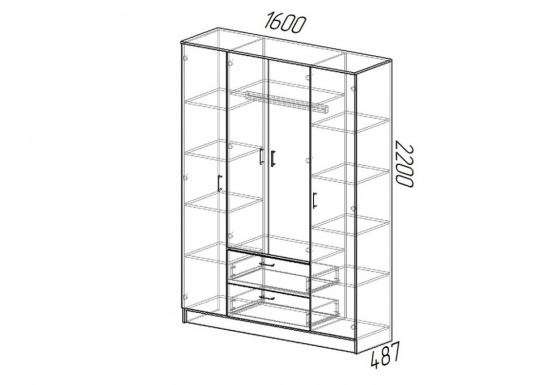 Шкаф для одежды квадро
