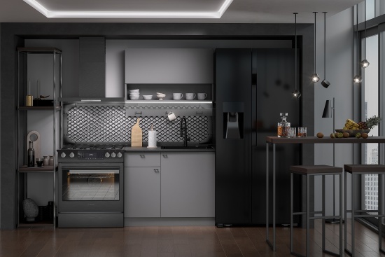 Кухонный Гарнитур "Энни" (1,0 м)  Графит серый/Черный				