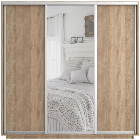 Шкаф-купе Эспресс ДСП/Зерк./ДСП 2400 х 2200 х 600