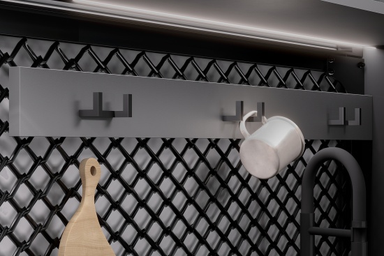 Кухонный Гарнитур "Энни" (1,0 м)  Графит серый/Черный				