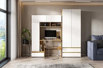 Детская "Некст 1" Дуб золотой/Белый