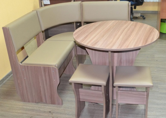 Кухонный уголок Лотос, ясень т. к/з капучино