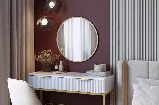 Зеркало Фортуна 1 черный, белый, золото