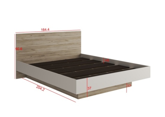 БОХО Кровать КР-001 Дуб крафт серый / Кашемир
