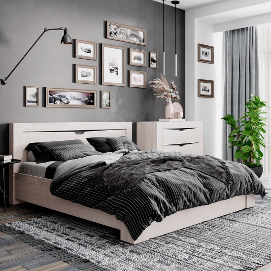 Кровать КР-15 МС Леонардо+Настил ЛДСП 1600