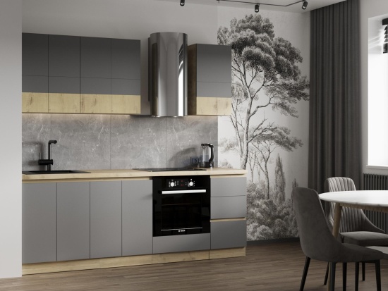 Модульная кухня  "ТВИСТ Базальт" (Без столешницы, мойки, сушки)