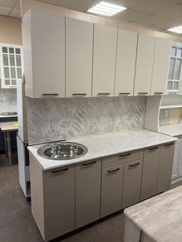 Кухня МДФ матовый Кварц светлый/Кварц темный