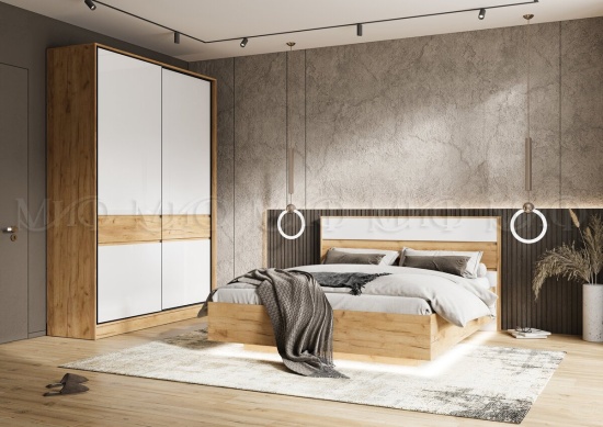 Роджина Кровать парящая 1,6 м с ПМ ЛДСП