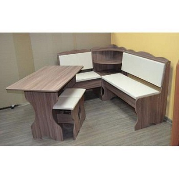 Кухонный уголок "Миссия" с полкой ясень шимо темный, к/з B.В. НК