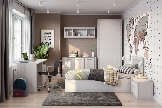 Кровать одинарная Гамма 20+основание ЛДСП 0,9*2,0