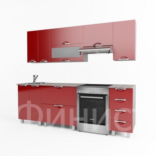 Кухня Мадена Красный без столешницы