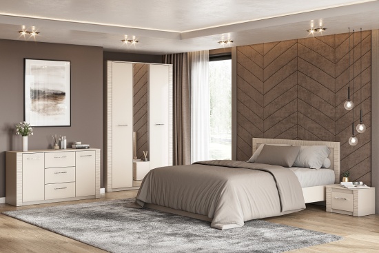  "Калипсо" Кровать (1,6х2,0) Меланж с основанием ДСП (Лайт) 1,6*2,0м