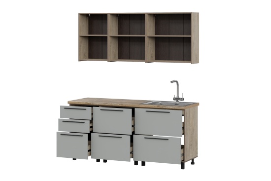 Модульная кухня "Этна" Софт Грей без столешницы