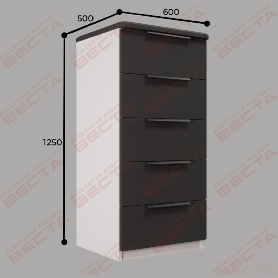 Комод 600-5 Марта с профильной ручкой