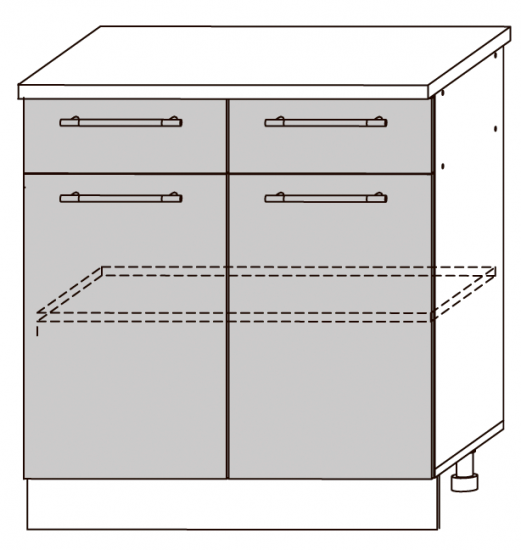 Кельн шкаф нижн. с 2-мя ящ. ШН2Я 800(без стол.)