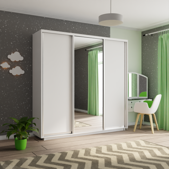 Шкаф-купе Экспресс ДСП/Зерк./ДСП 2400 х 2400 х 600