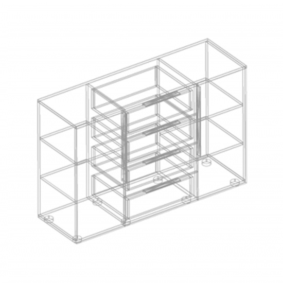 Вита Комод 4 ящика и 2 створки