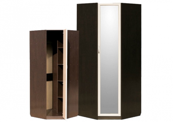 Шкаф угловой (с профилем МДФ) с зеркалом