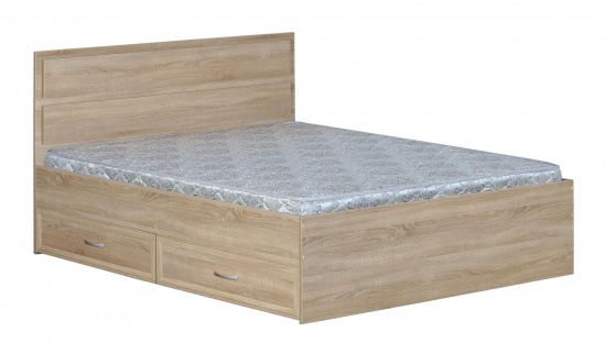 Кровать 1200-2 (прямые спинки)с ящиками, с матрасом