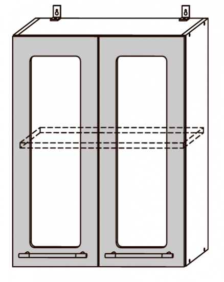 Кельн шкаф верх. стекло ШВС 600