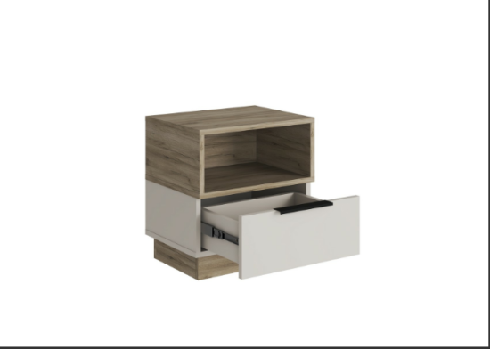 БОХО Тумба прикроватная ТМ-002 Дуб крафт серый / Кашемир