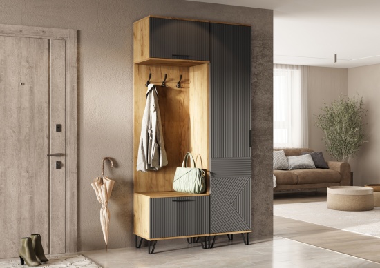 Флэш Шкаф с вешалками+Пенал закрытый