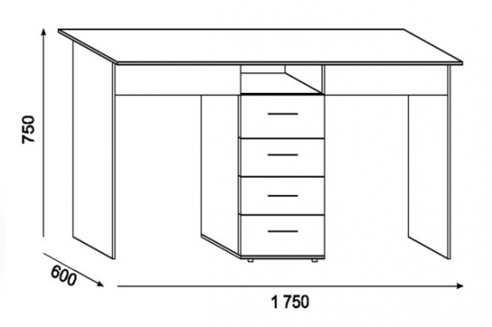 Письменный стол тандем 4я