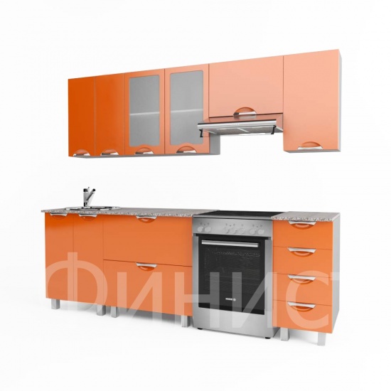 Кухня Мадена Оранжевая (без столешницы)