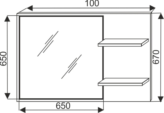 Зеркало Рона 100 (белый) 