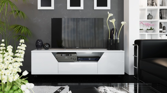 Тумба ТВ «Diamond» тип 4 (Белый глянец)