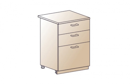 Классика 2 Стол с 3-мя ящиками 60