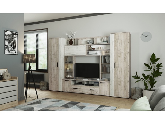 Дуб Крафт серый / Дуб Крафт белый