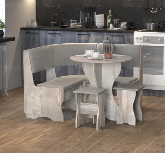 Кухонный уголок Лотос,ЛДСП лофт, к/з Basel Grey