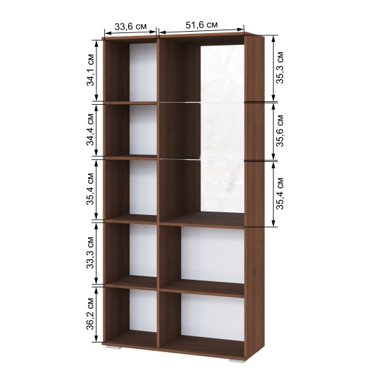 Ливорно Шкаф с полками и витриной ЛШ-6