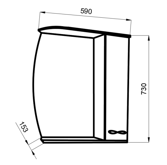 Шкаф навесной с зерк."Палермо" 60