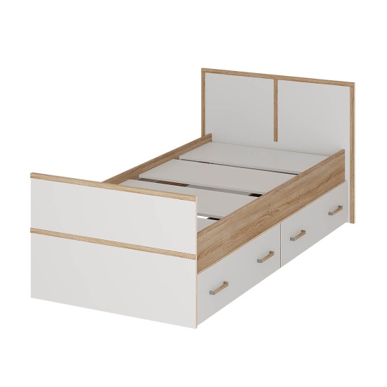 Кровать 0.9 LIGHT МС Сакура+настил ЛДСП 900(белая шагрень)