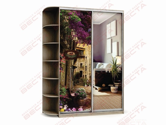 Шкаф-купе 1,1м фотопечать/зеркало+терминал