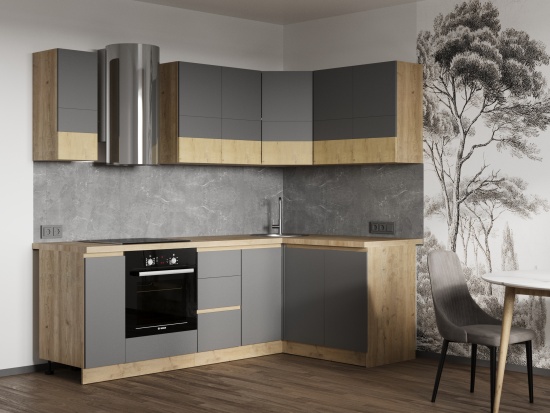 Модульная кухня  "ТВИСТ Базальт" (Без столешницы, мойки, сушки)