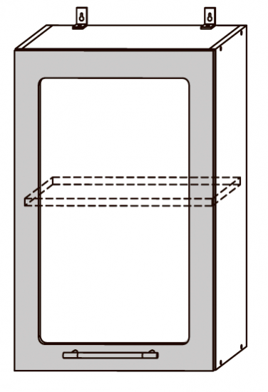 Кельн шкаф верх. стекло ШВС 500