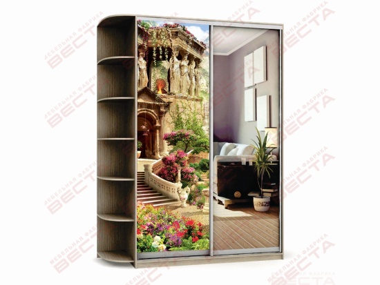 Шкаф-купе 1,1м фотопечать/зеркало+терминал