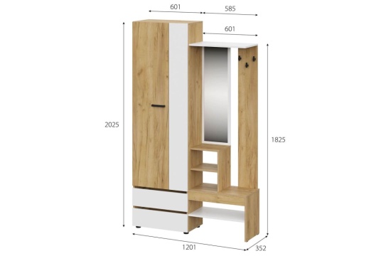 Вешалка с зеркалом Абрау