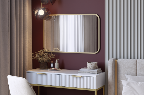 Зеркало Фортуна 3 черный, белый, золото