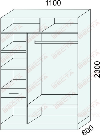Шкаф-купе 1,1м фотопечать/зеркало+терминал