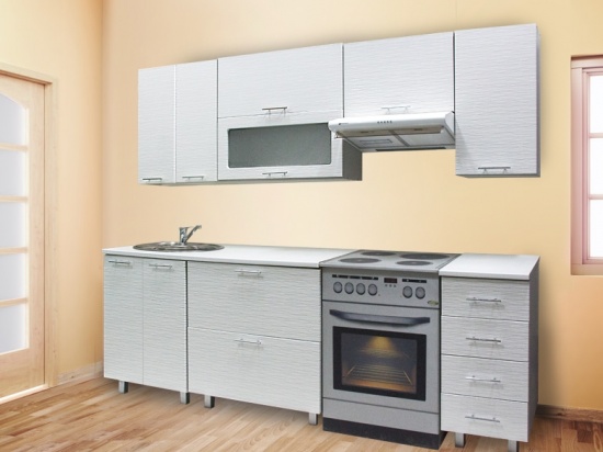 Кухня Марта страйп белый (без столешницы)