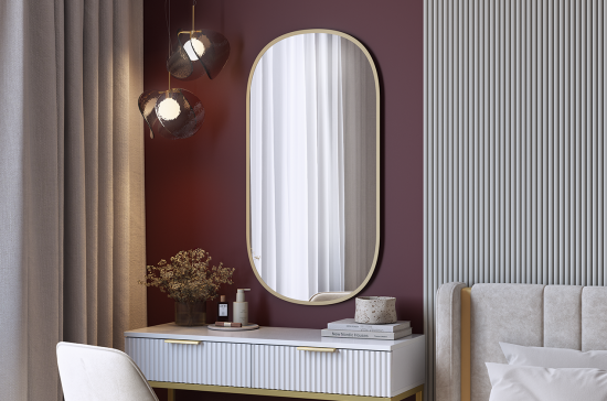 Зеркало Фортуна 2 черный, белый, золото