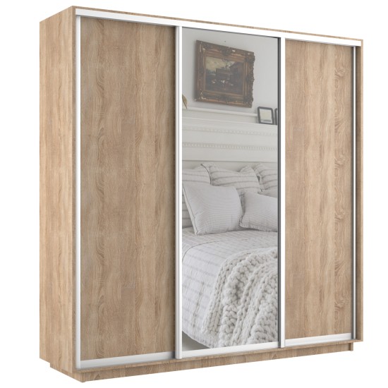 Шкаф-купе Экспресс ДСП/Зерк./ДСП 2400 х 2400 х 600