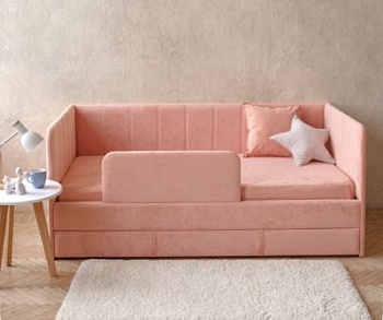 Детский диван-кровать DREAM line 90*180 в полоску с матрасом и чехлом