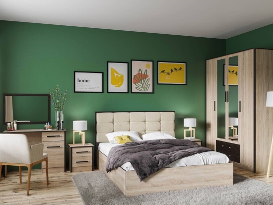 Спальня Лирика (кровать с мягким изголовьем)